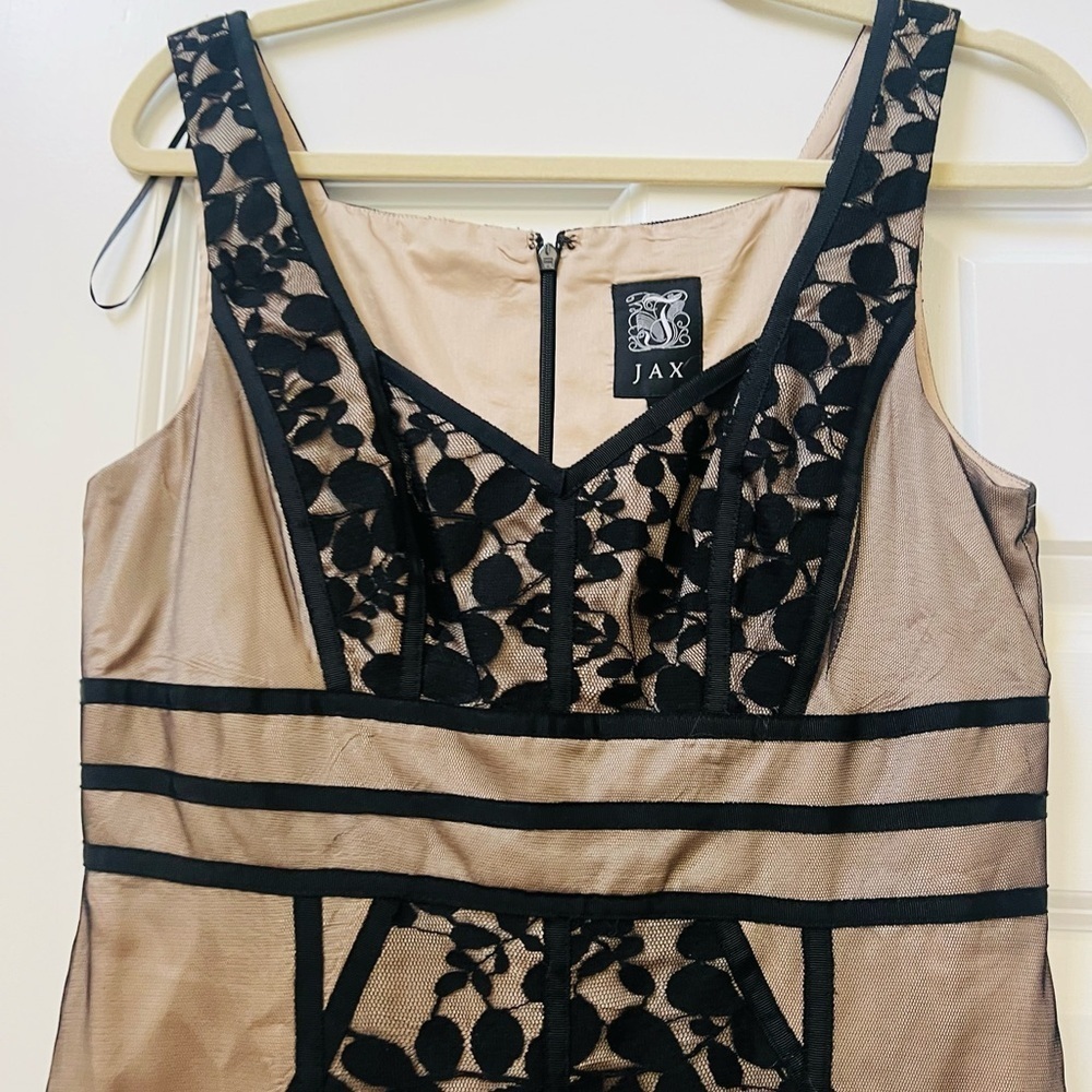 COPY - Jax size 8 stunning Black and Tan Lace Dress - Picture 2 of 7
